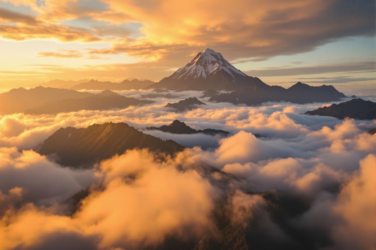沙巴神山：云雾中的巅峰